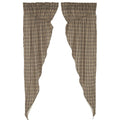 VHC Brands Sawyer Mill Plaid Cotton Farmhouse Bedroom Curtains Rod Pocket Drawstring Ties Prairie Panel Pair 84 Inches Long, Cha