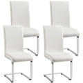 Yaheetech 4PCS Dining Chairs Modern Dining Room Chairs High Back Upholstered Armless Dining Chairs with Metal Legs Faux Leather 