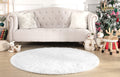 KIXINWA White Round Rug, 5X5 Feet Fluffy Circle Area Rug for Kids Room Bedroom Living Room Home Decor, Super Soft Cute Non Slip 