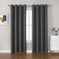 CUCRAF Dark Grey Blackout Curtains 90 inch Length 2 Panels Set, Room Darkening Curtains & Drapes for Living Room Bedroom, Therma