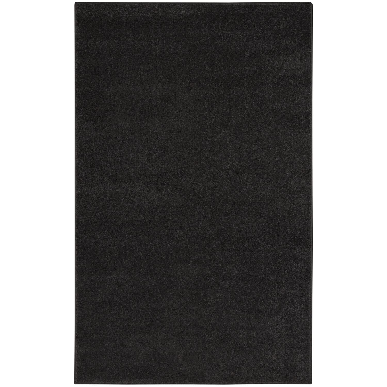 Nourison Essentials Indoor/Outdoor Black 3 x 5 Area Rug, Easy Cleaning, Non Shedding, Bed Room, Living Room, Dining Room, Back