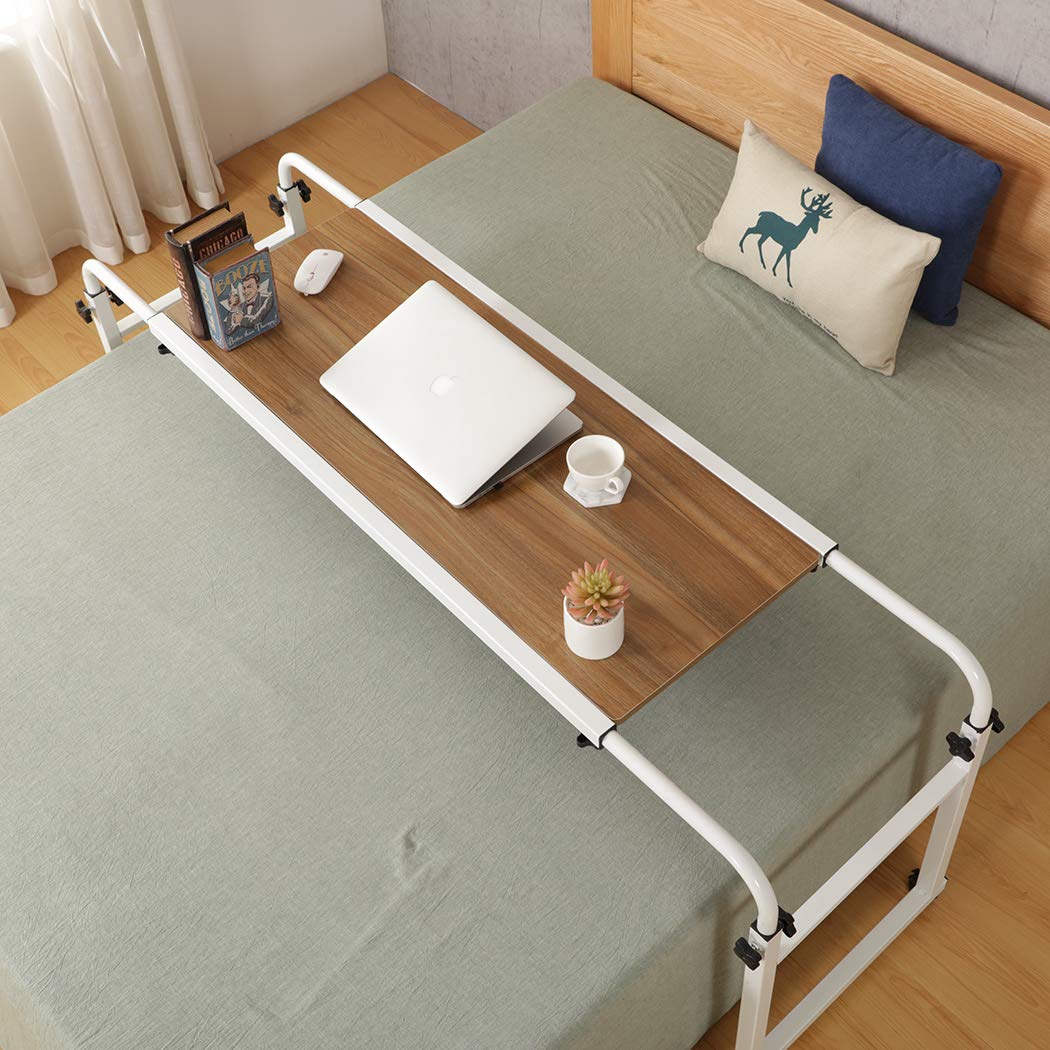 Overbed Desk Laptop Desk Laptop Cart with Wheels Over Bed Desk Adjustable Overbed Table with Wheels King Queen Bed Table Bed Tab