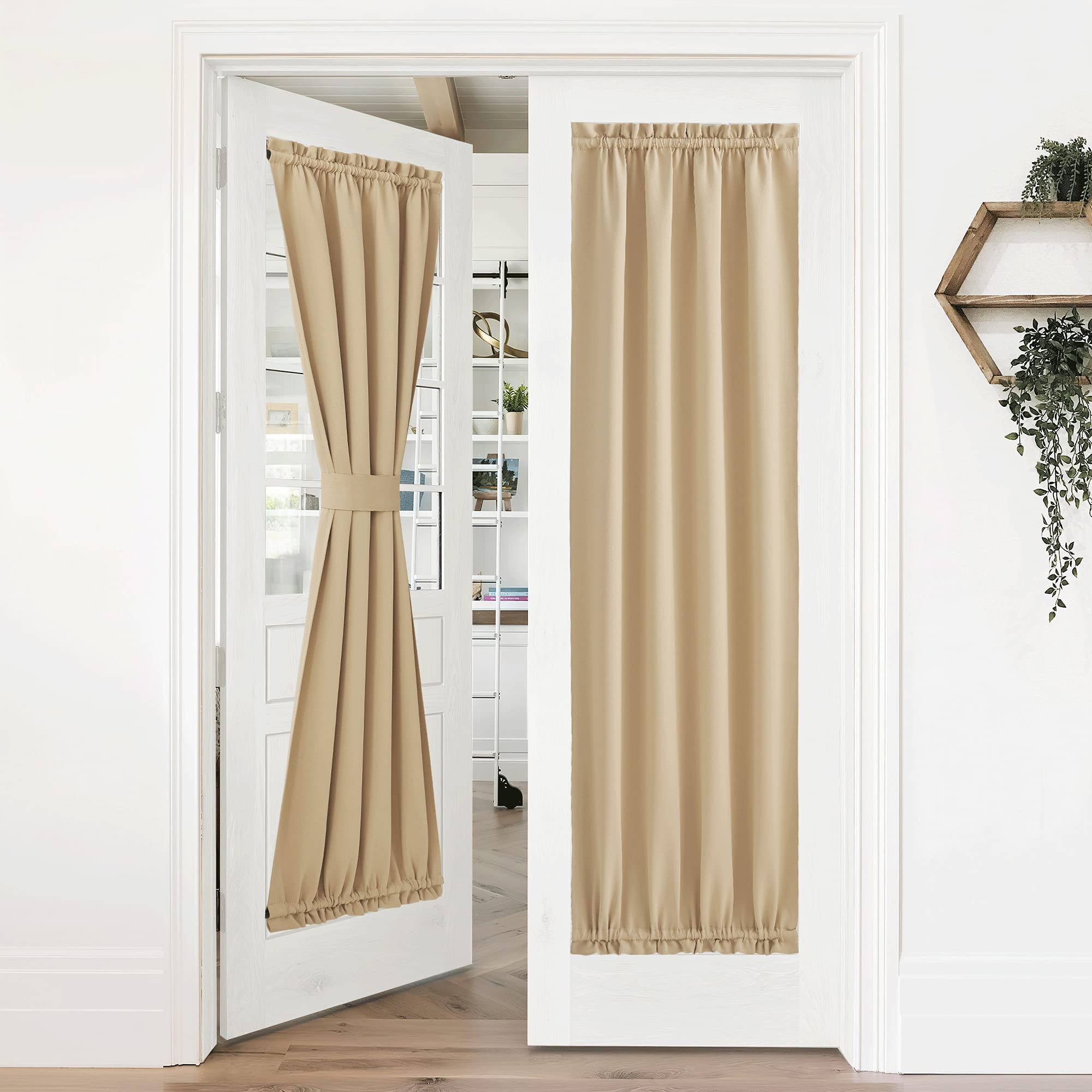 NICETOWN Room Darkening Curtains Panel - Entryway Decor Thermal Privacy Door Draperies for Glass/Front Door Blind, 36 Width x 72