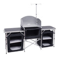 Nice C Camping Kitchen Table, Folding Table, Upgrade Light Stand and Windshield Cooking Station & 3 Organizers, Carry Bag for Ou