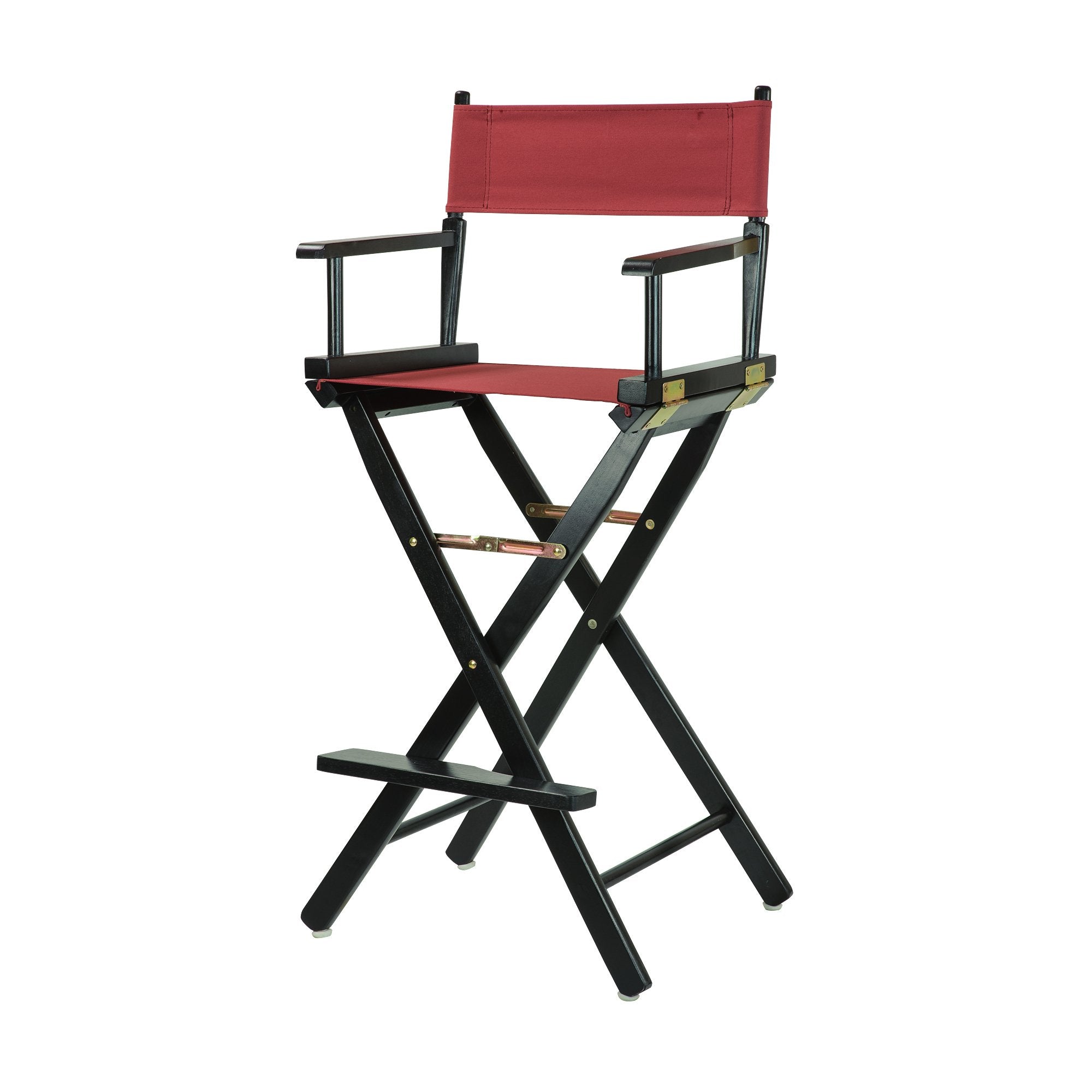 Casual Home 30 Directors Chair Black Frame-with Burgundy Canvas, Bar Height