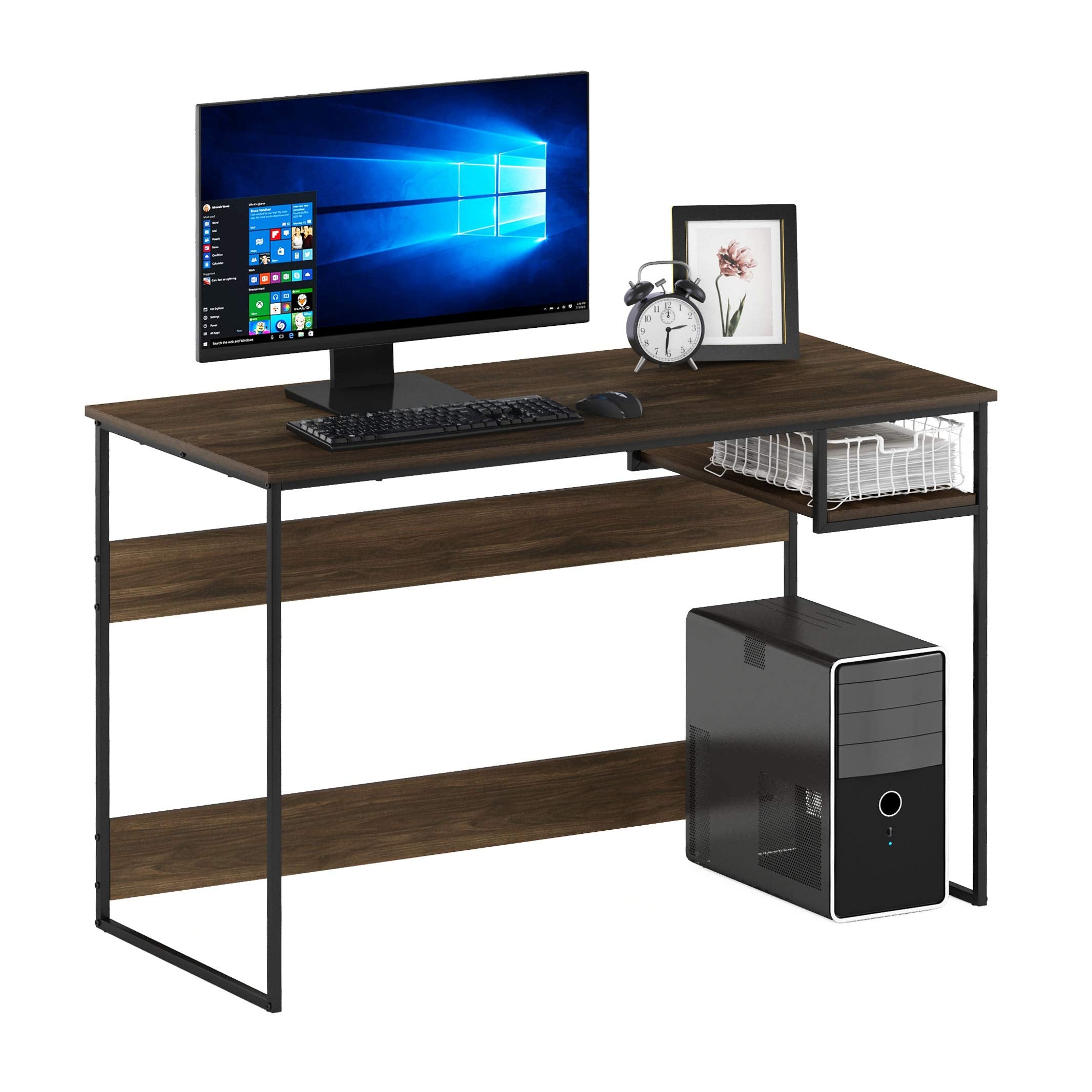 FURINNO Moretti Lifestyle Study Desk, 45 Inches, Columbia Walnut