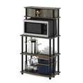 Furinno Turn-N-Tube Toolless Storage Shelf with Top Cabinet, French Oak Grey/Black