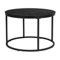 Ball & Cast Side End Table Round Accent Table with Faux Marble Top , 23.25 Dia, Black