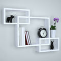 Ballucci Cube Floating Shelves, 3 Square Interlocking Decorative Wall Shelf, Geometric Box Shelves for Living Room, Bedroom, Bat