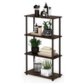 Furinno Turn-N-Tube 4-Tier Multipurpose Shelf Display Rack, Round Tubes, Walnut/Brown
