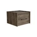 Tuhome Boa Floating Nightstand, Wall-Mounted Single Drawer Design with Handle- Dark Brown