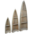 Sunset Trading Cottage Solid Wood 3 Boat Bookcases | Driftwood Brown | Fully Assembled