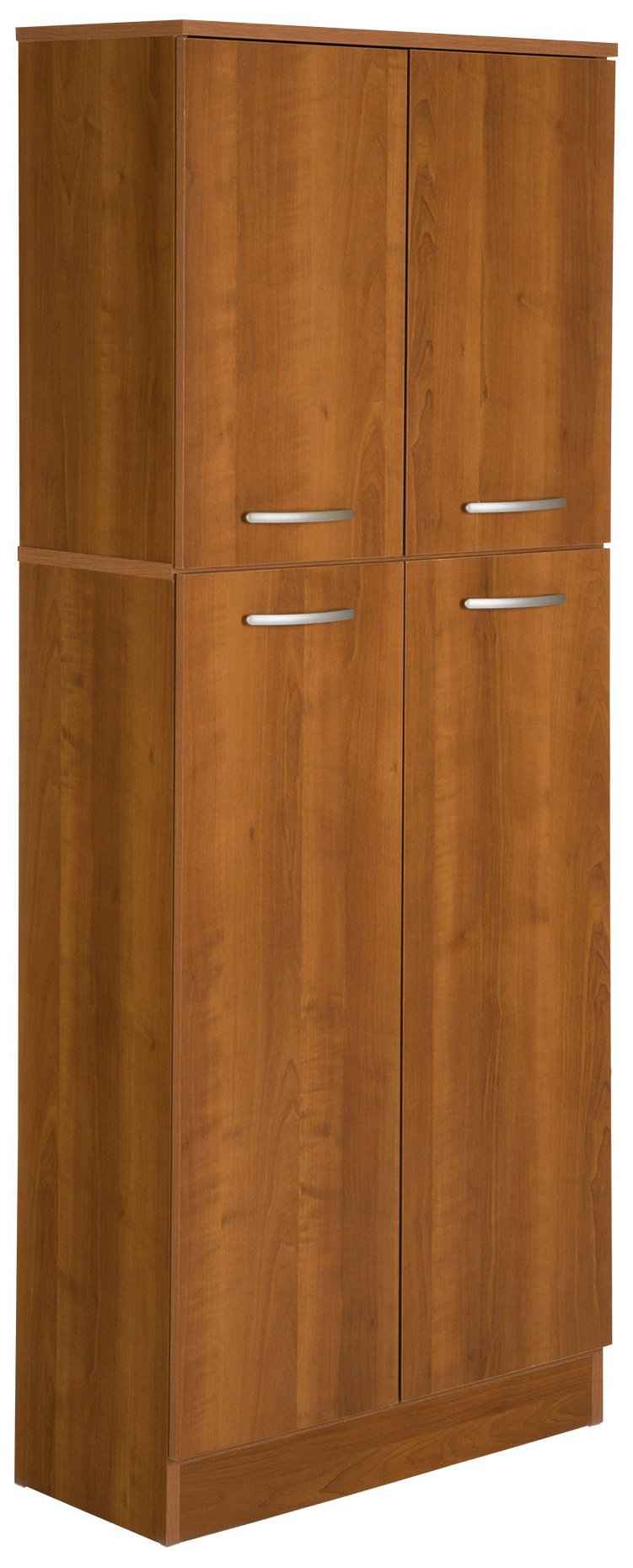 South Shore, Morgan Cherry 4-Door Storage Pantry with Adjustable Shelves