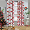 Melodieux Moroccan Fashion Thermal Insulated Grommet Room Darkening Curtains for Living Room, 52 by 96 Inch, Off White/Red (1 Pa