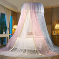 VETHIN Princess Bed Canopy for Girls,Bed Canopy Curtain- Double Layer Sheer Mesh Dome Bed Curtain- Round Lace Princess Mosquito 