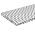 Zhenrui 4ft Rectangle Elastic Fitted Tablecloth, Waterproof Spill-Proof Edged Vinyl Table Cover Gray Checkered Printed with Flan