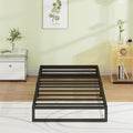 EMODA 7 Inch Twin XL Bed Frames No Box Spring Needed, Heavy Duty XL Twin Metal Platform Bed Frame, Noise Free, Easy Assembly, Bl