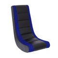 The Crew Furniture Kids & Teens Classic Video Rocker Gaming Chair - Lightweight Ergonomic Floor Rocker in Black and Blue with Ea