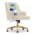 Serta Scarlett Modern Office Chair, Pleated and Curved Mid-Back Desk Chair, Pocket Coil Seat Cushion, Padded Armrests, Vanity Ar