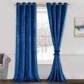JIUZHEN Velvet Curtains 108 Inch Long-Soft Retro Velvet Blackout Thermal Insulated & Noise Reducing Grommet Curtains for Living 