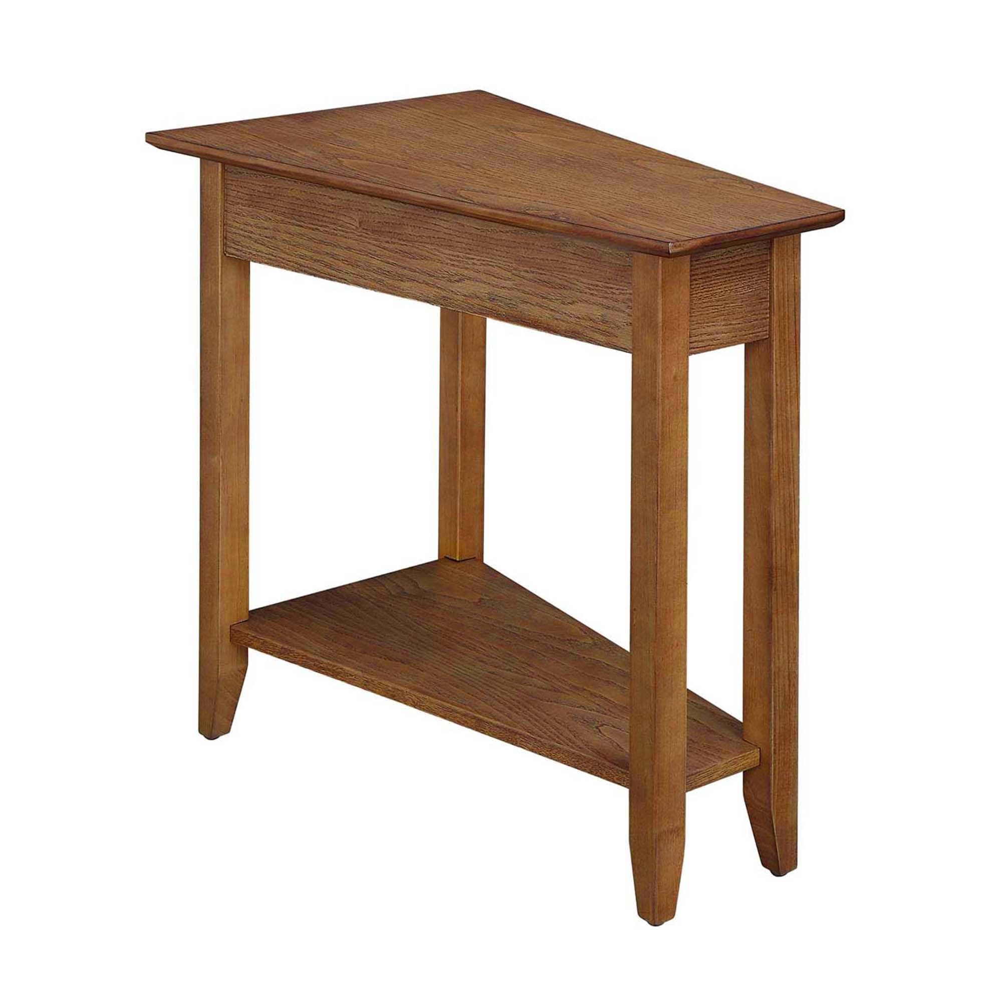 Convenience Concepts American Heritage Wedge End Table 24 - Classic Living Room Table with Storage Shelf, Side Table for Family 