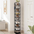 Hzuaneri Vertical Shoe Rack, Shoe Shelves, Wood Shoe Organizer for Closet, Entryway, Shoe Tower for Small Spaces, Free Standing,