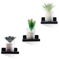NIUBEST Small Floating Shelf, Set of 3 Black Shelf for Wall Decor Storage Wall Mounted Small Wall Shelf for Bedroom Living Room 