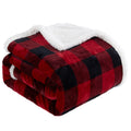 Touchat Sherpa Red and Black Buffalo Plaid Christmas Twin Blanket 60 X 70, Fuzzy Fluffy Soft Cozy Throw Blanket, Fleece Flannel 