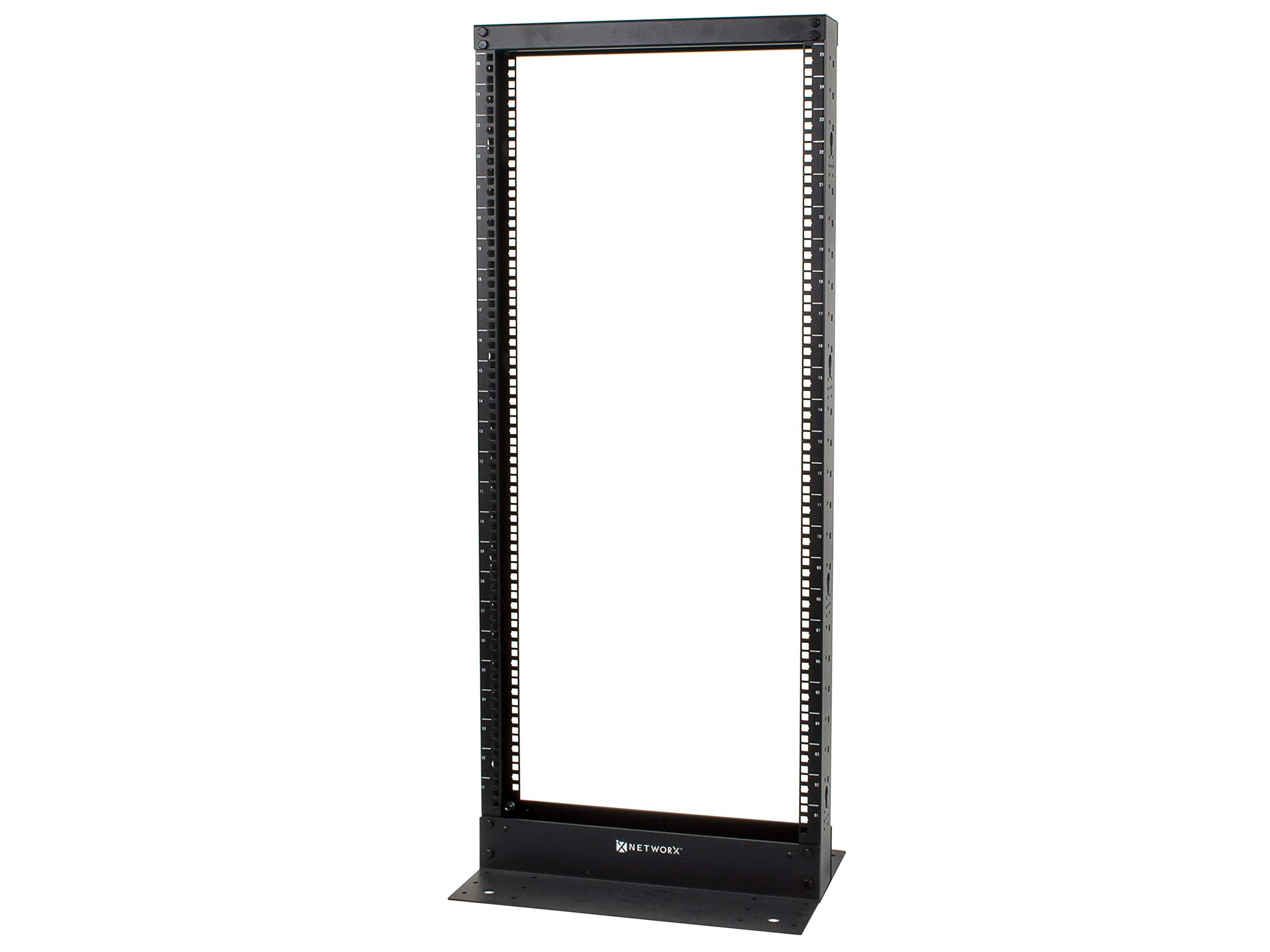 Networx Free Standing Open Frame Network Racks (25U, 2 Post - Cage Nuts)