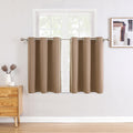 ChrisDowa Small Window Curtains for Kitchen and Bedroom - Grommet Short Thermal Insulated Room Darkening Curtains (2 Panels, Cap