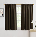 PANELSBURG Bathroom Curtains Window,48 Inch Short Length Waterproof Brown Blackout Curtains for Ktichen Shower Window,Dark Choco