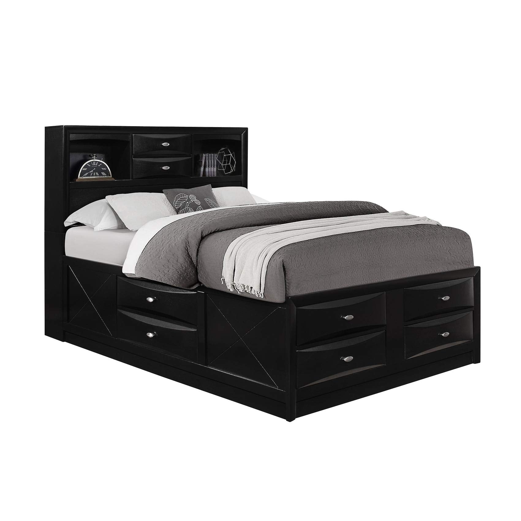 Global Furniture USA Linda Bed, Queen, Black (LINDA-BL-QB (M))