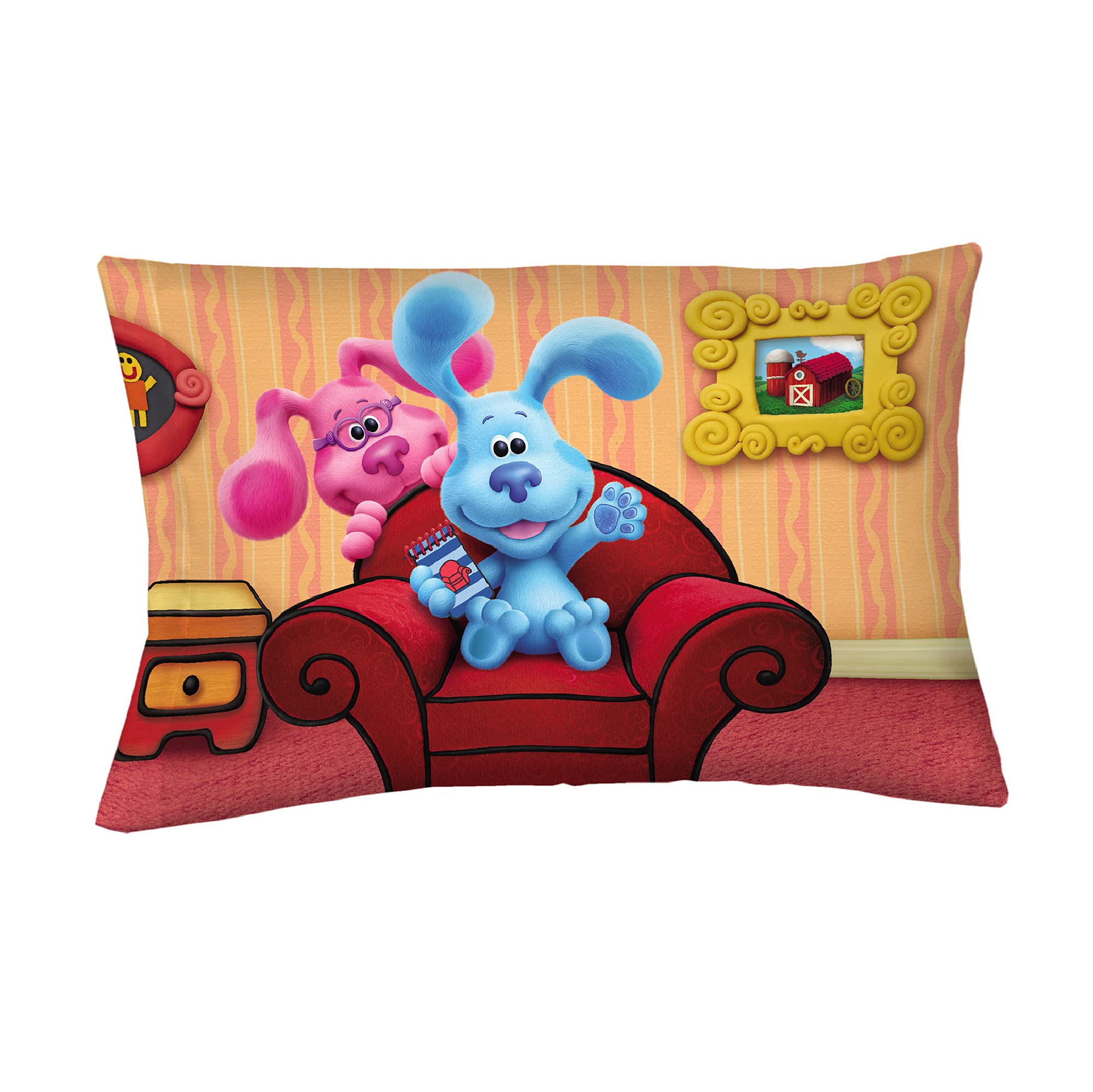 Franco Kids Bedding Super Soft Microfiber Reversible Pillowcase, 20 in x 30 in, Blues Clues