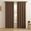 CUCRAF Brown Blackout Curtains 108 inch Length 2 Panels Set, Rod Pocket Room Darkening Drapes for Bedroom Living Room, Insulated