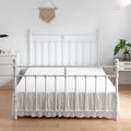 Tufted Dot Bed Skirt Full Size,Ruffled Bed Skirt with Split Corners, Full Bed Skirt 16 Inch Drop, Boho Full Size Bed Skirt White