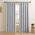 CUCRAF Grayish White Blackout Curtains 108 inch Length 2 Panels Set, Rod Pocket Room Darkening Drapes for Bedroom Living Room, I