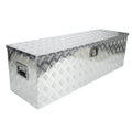 confote 49  Heavy Duty Aluminum Stripes Plated Tool Box Pick Up Truck Bed RV Trailer Toolbox Waterproof Square Storage Organizer