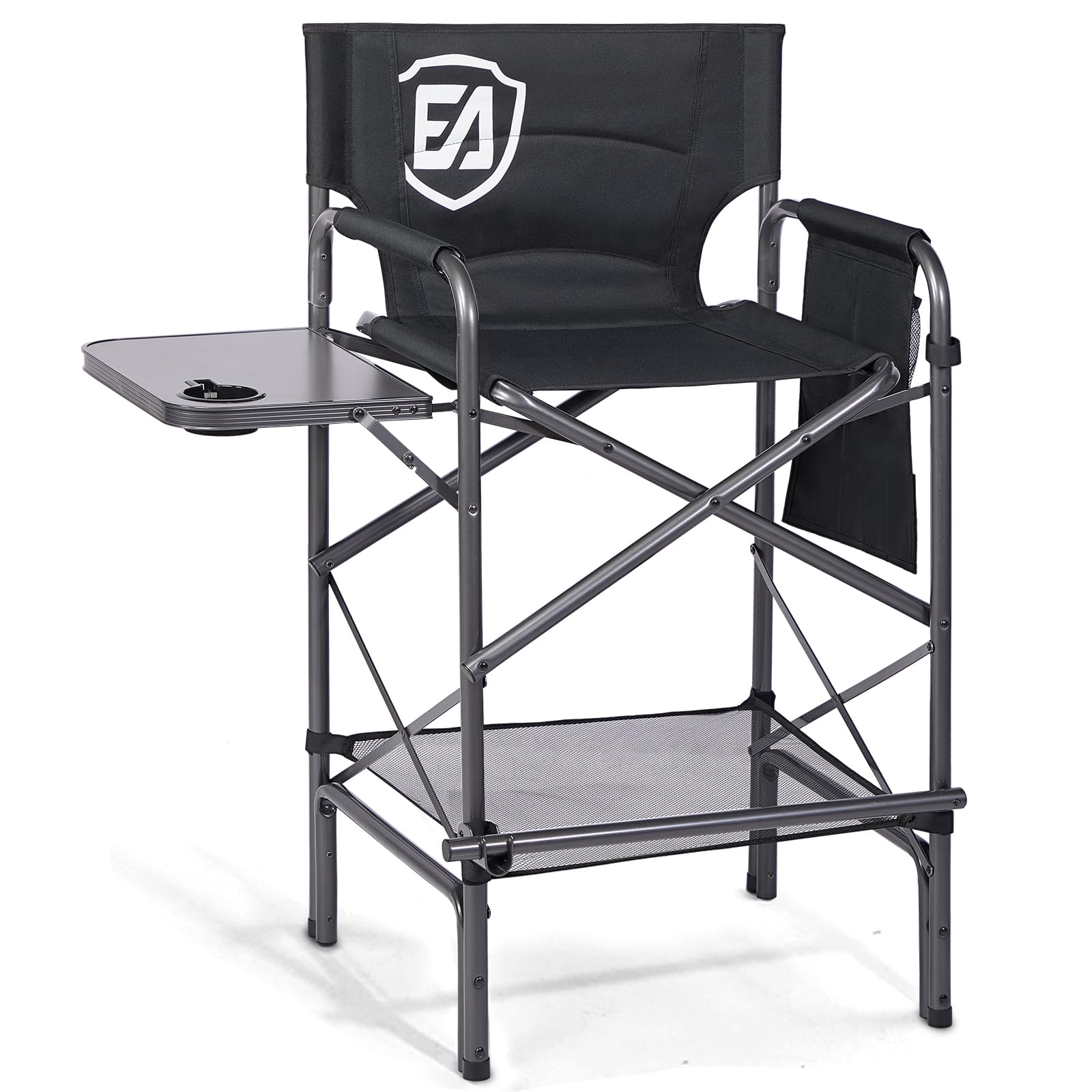 EVER ADVANCED 30.7  Seat Height Directors Chair for Makeup Artist with Side Table Easy Get in Out for Elderly Tall Camping Chair