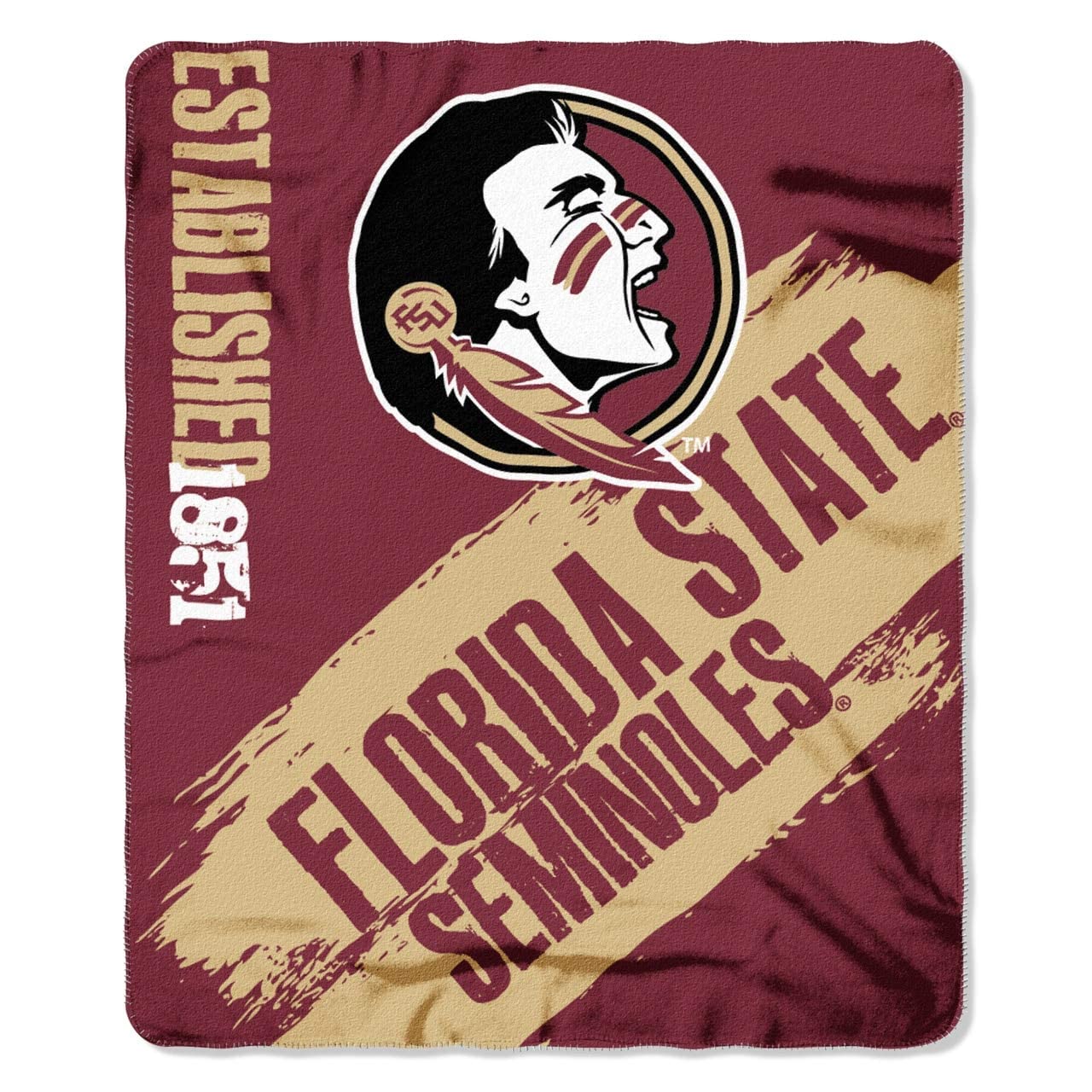 The Northwest Company NCAA Florida State Seminoles Fleece Throw Blanket, 50 x 60, Painted