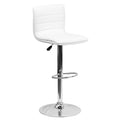 Flash Furniture Vincent Modern Adjustable Height Barstool with Footrest and Padded Mid-Back, Upholstered Vinyl Bar/Counter Heigh