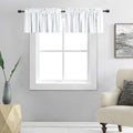 DONREN Pack of 2 Pure White Valances for Window - Rod Pocket Room Darkening Kitchen Valances(42 Wide by 12 Inches Long)