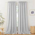 RYB HOME Semi Sheer Curtains - Linen Curtains Privacy Light Airy Sheer Window Treatment Drapes for Large Windows Bedroom Living 