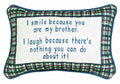 Manual I Smile I Laugh/Brother 12.5 x 8.5-Inch Decorative Throw Pillow