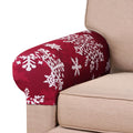 PrinceDeco Thick Velvet Stretch Armrest Covers for Chairs and Sofas - Non-Slip Armchair Protectors (2 Pack: Snowflakes)