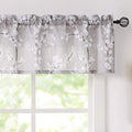 FMFUNCTEX Valance Curtains for Kitchen Window Living Room 15 White Blossom Print Short Valance for Bathroom Floral Window Treatm
