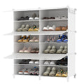 AWTATOS Shoe Rack, 6 Tier Shoe Storage Cabinet with Door, 32 Pair Shoe Organizer Shelves for Closet Hallway Bedroom Entryway, Wh