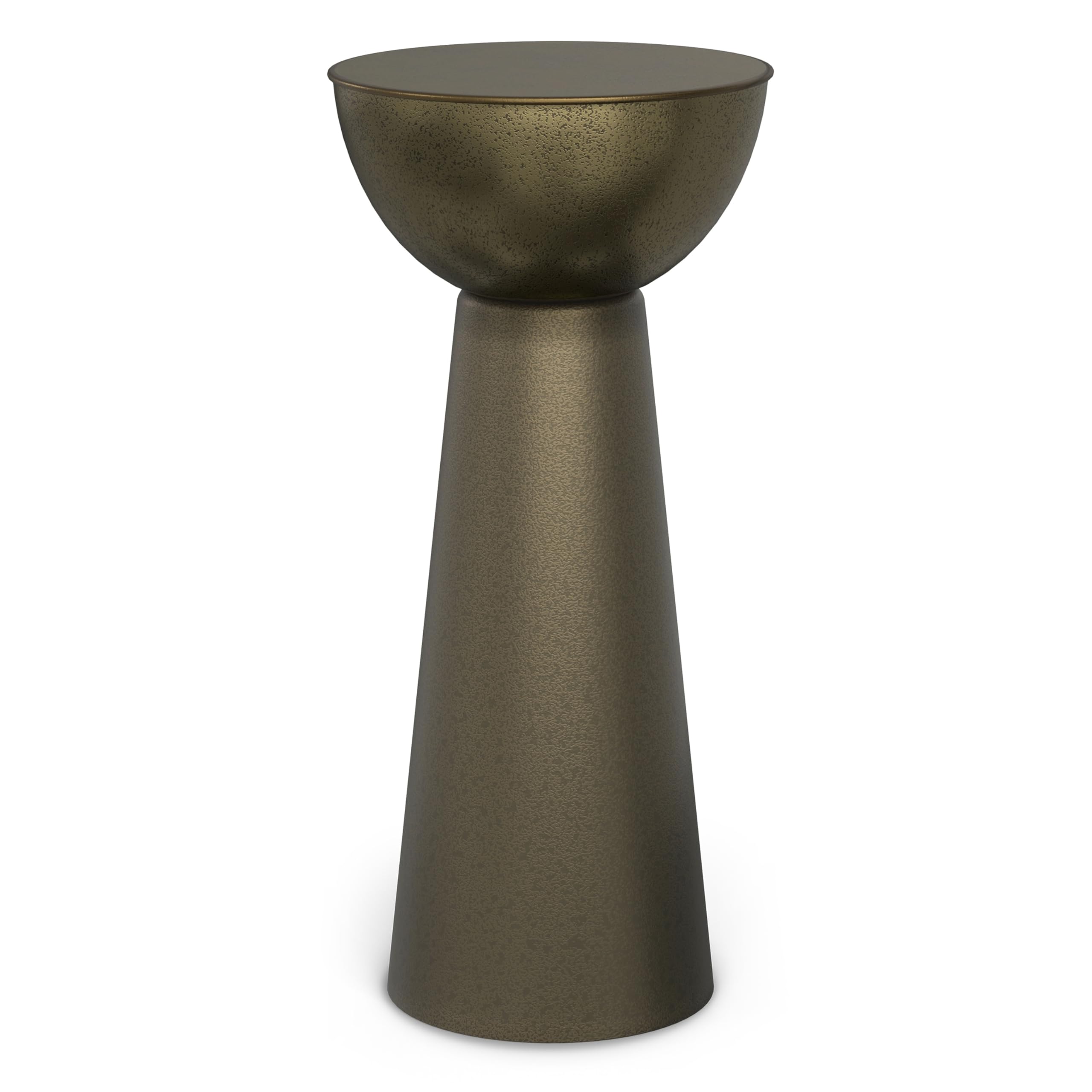 SIMPLIHOME Surrey Contemporary Modern 12 inch Wide Metal Side Table in Antique Gold, Fully Assembled for The Living Room and Bed