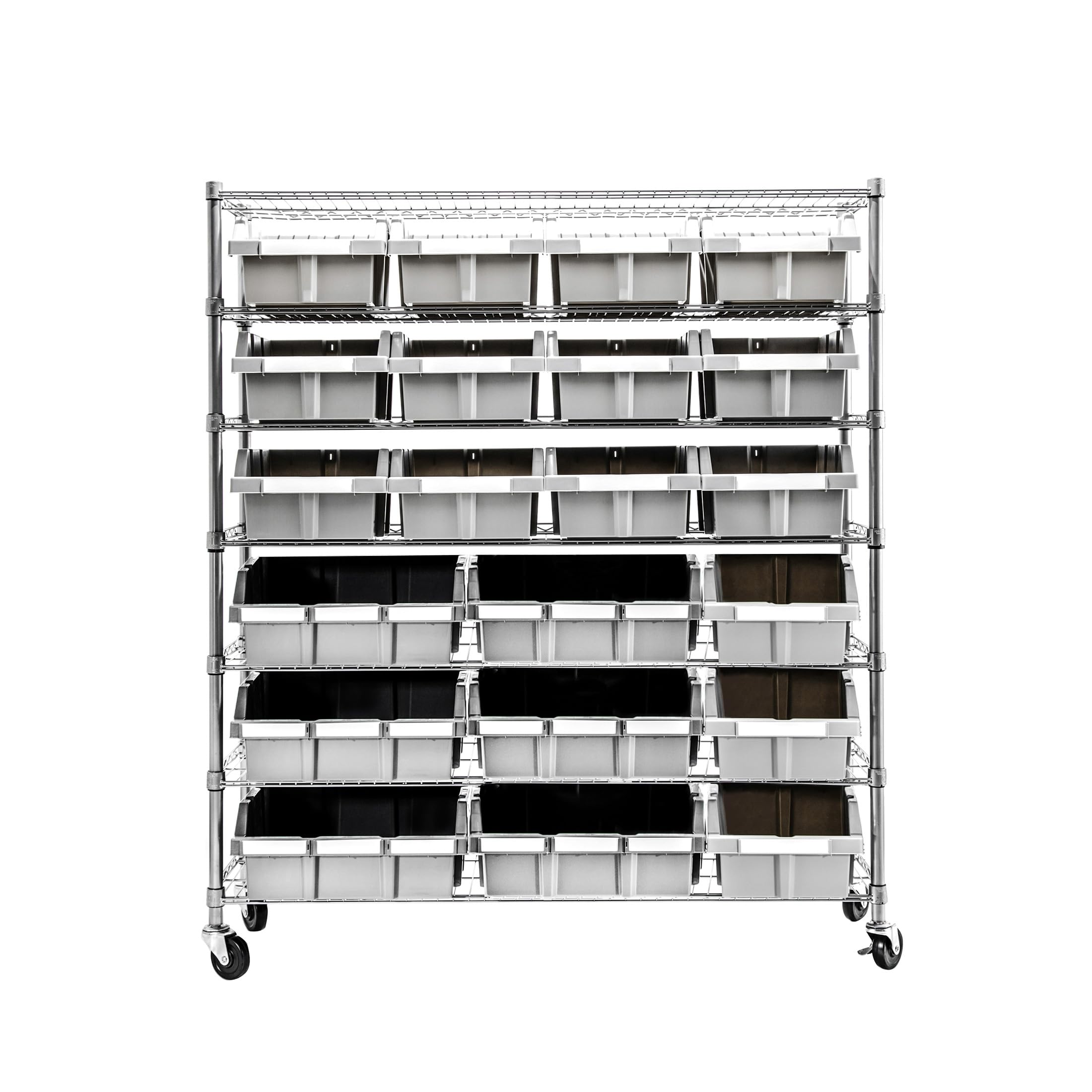 Seville Classics Heavy Duty NSF Bin Rack Solid Steel Wire Shelving Storage Unit, Patented Organizer for Garage, Warehouse, Offic
