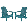 Flash Furniture Charlestown Poly Resin Adirondack Chair - Sea Foam - All Weather - Indoor/Outdoor - Set of 2