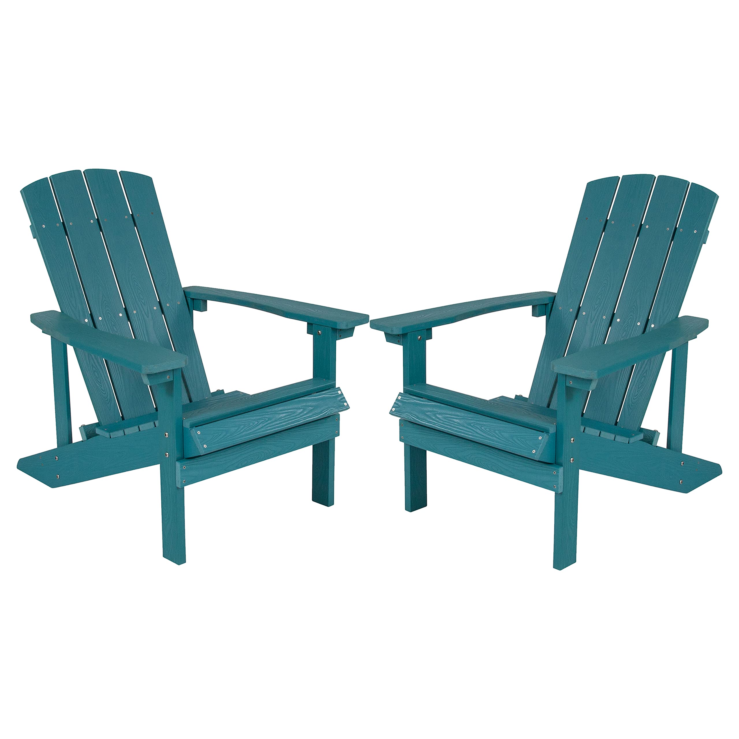 Flash Furniture Charlestown Poly Resin Adirondack Chair - Sea Foam - All Weather - Indoor/Outdoor - Set of 2